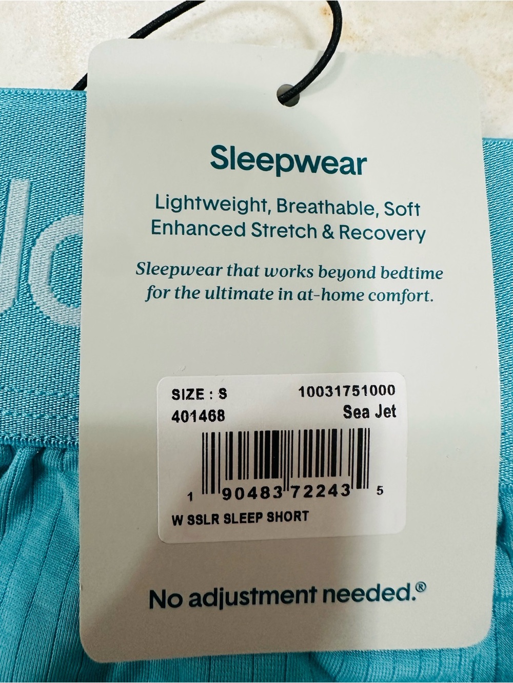 NWT’s Size S Tommy John Sea Jet Sleep Short in Teal - Picture 3 of 4